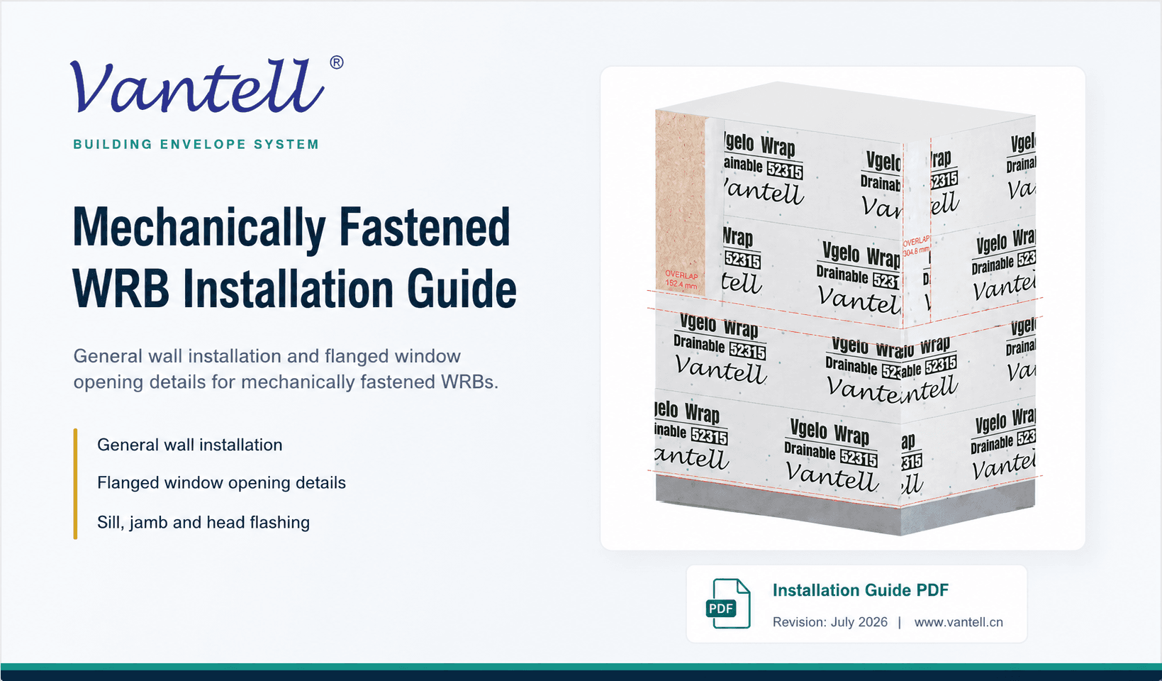 Vantell Mechanically Fastened WRB Installation Guide
