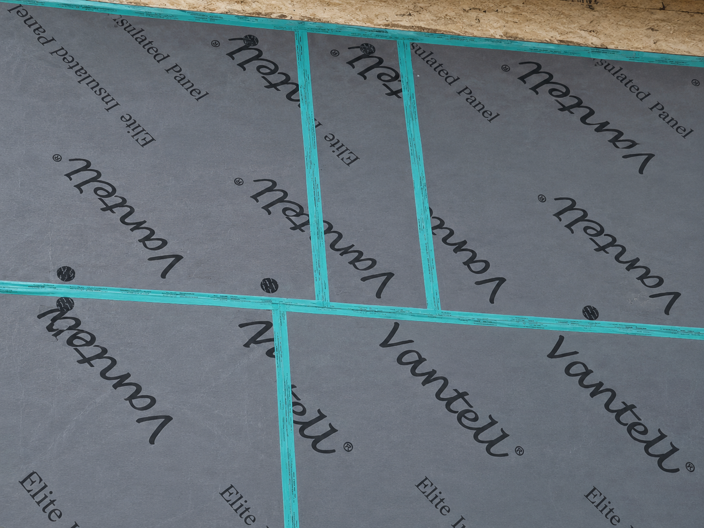 Vantell VSST seam sealing tape applied over panel joints on the VWC523SA housewrap layer